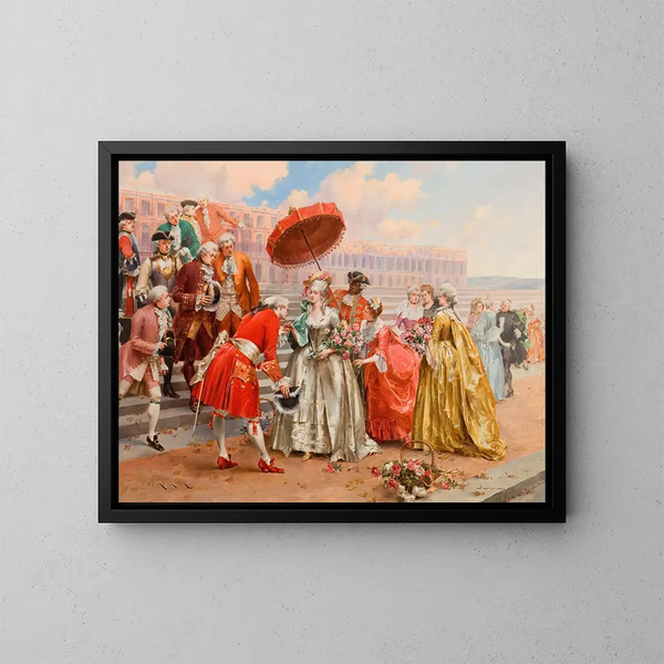 Un rassemblement important - Henri Victor Lesur — quadro incorniciato alla parete