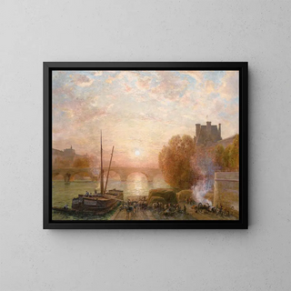 Henri Zuber - Paris The Seine And The Louvre At Sunset.webp