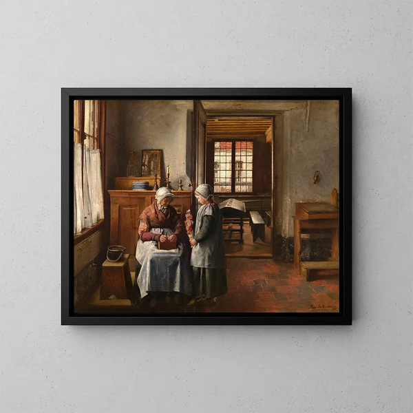 Le Festin des Grands-Mères - Henri de Braekeleer — quadro incorniciato alla parete