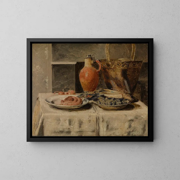 Natura morta con un vaso - Henri de Braekeleer — quadro incorniciato alla parete
