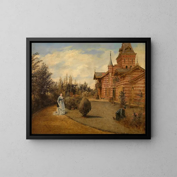 La maison de campagne di Gustave Coteaux - Henri de Braekeleer — quadro incorniciato alla parete