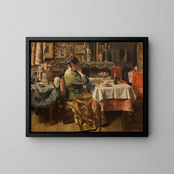 Le Repas - Henri de Braekeleer — quadro incorniciato alla parete