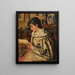 Donna che legge - Henri de Braekeleer — quadro incorniciato alla parete