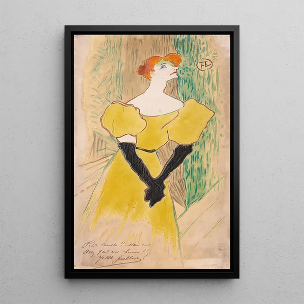 Yvette Guilbert - Henri de Toulouse-Lautrec — quadro incorniciato alla parete