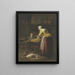 Donna e bambino in cucina con carote e pollame - Henricus Franciscus Wiertz — quadro incorniciato alla parete