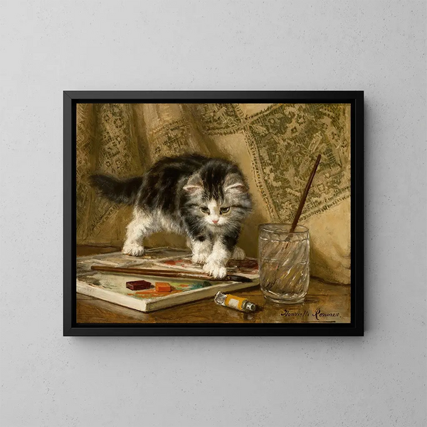 Il giovane artista - Henriette Ronner-Knip — quadro incorniciato alla parete