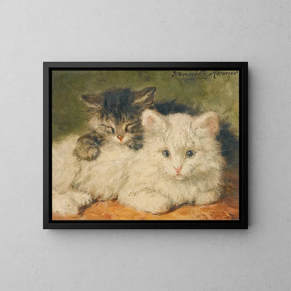 Due gattini - Henriette Ronner-Knip — quadro incorniciato alla parete