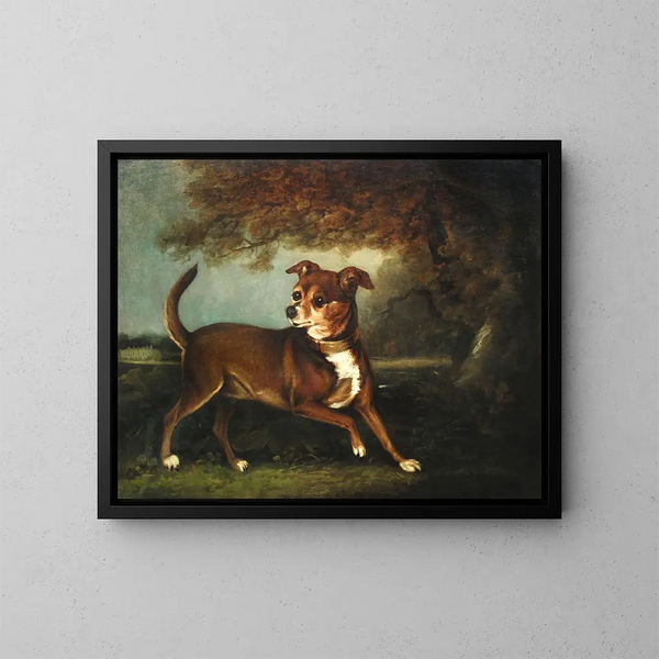 Ritratto di un cane in un paesaggio - Henry Bernard Chalon — quadro incorniciato alla parete