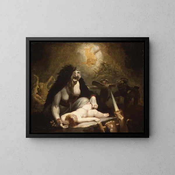 La Strega della Notte che visita le streghe della Lapponia - Henry Fuseli — quadro incorniciato alla parete
