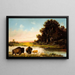 Buffle près de la rivière - Henry Herman Cross — quadro incorniciato alla parete