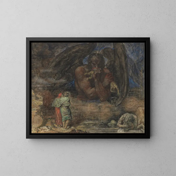 Dante e Virgile incontrano Lucifero all'inferno - Henry John Stock — quadro incorniciato alla parete