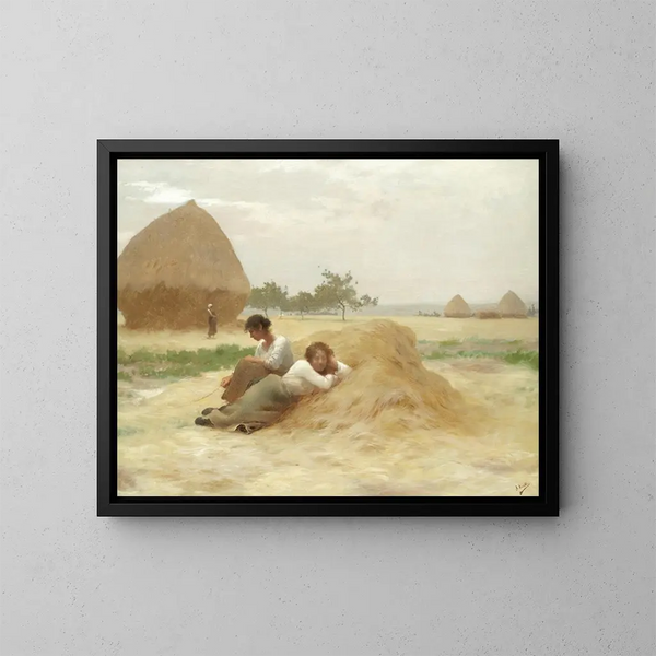 I mietitori - Henry Lerolle — quadro incorniciato alla parete