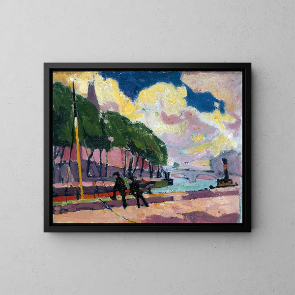 sulle rive della Senna - Henry Lyman Saen — quadro incorniciato alla parete
