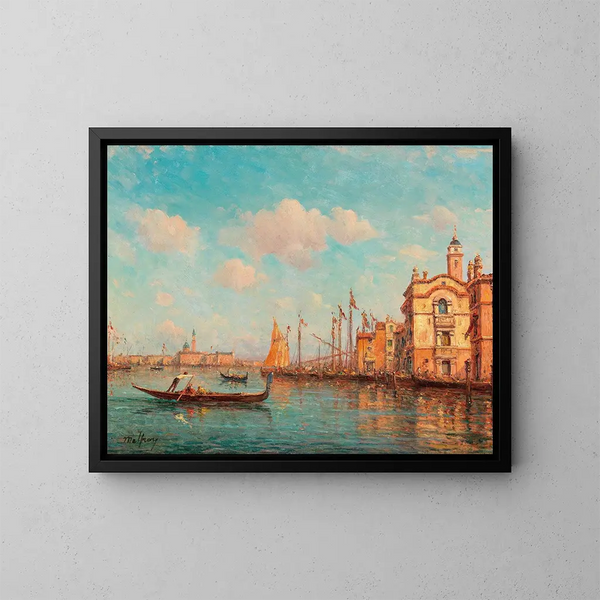 Venezia, vista su San Giorgio Maggiore - Henry Malfroy — quadro incorniciato alla parete