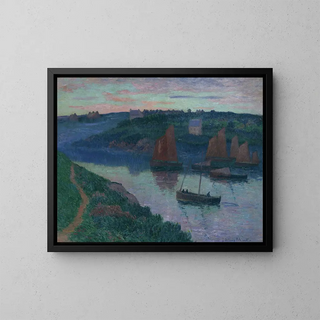Bateaux da pesca in Bretagna - Henry Moret — quadro incorniciato alla parete