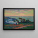 Il bruciare del goémon sulla riva del mare - Henry Moret — quadro incorniciato alla parete