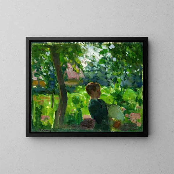 Studio per la lezione di cornamusa - Henry Ossawa Tanner — quadro incorniciato alla parete