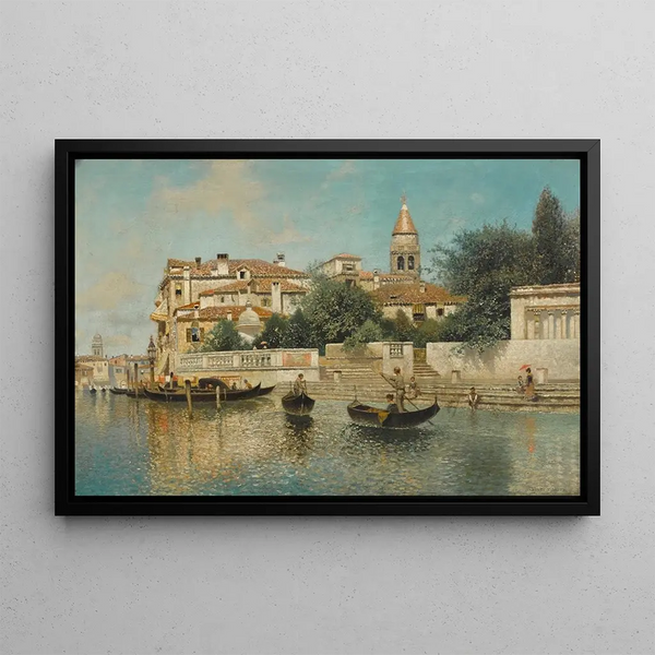 Henry Pember Smith - Gondolas on a Venetian canal.webp