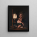 Donna che legge all'ombra di una campana di carta - Henry Robert Morland — quadro incorniciato alla parete