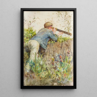 Henry Scott Tuke - Man Looking Through A Telescope.webp