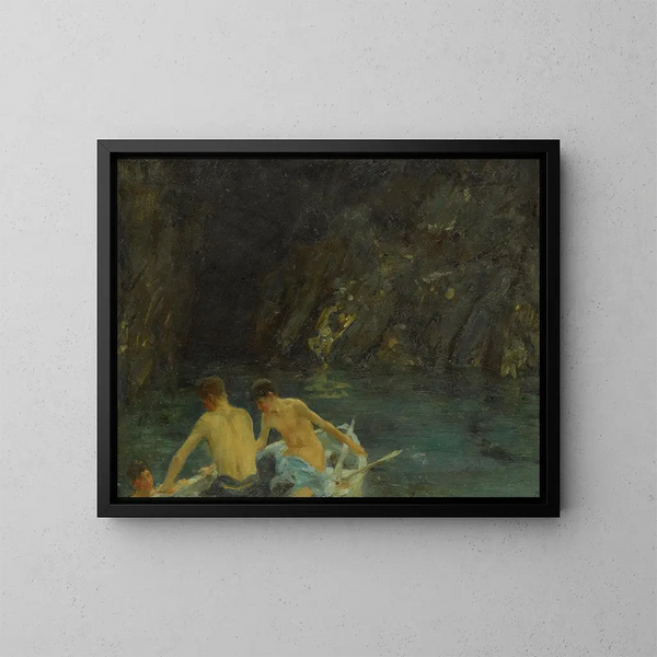 La Grotte - Henry Scott Tuke — quadro incorniciato alla parete