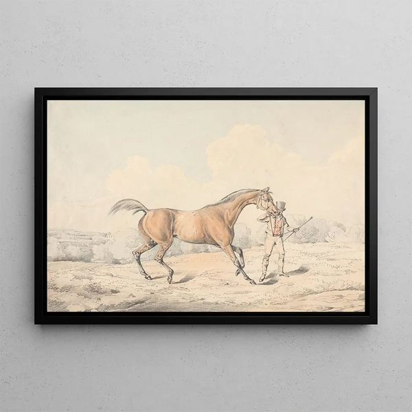 Henry Thomas Alken - A Groom Leading a Bay Horse.webp