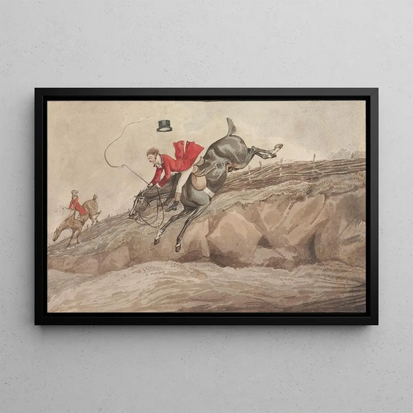 Faire la chose et la chose faite, faire le saut - Henry Thomas Alken — quadro incorniciato alla parete