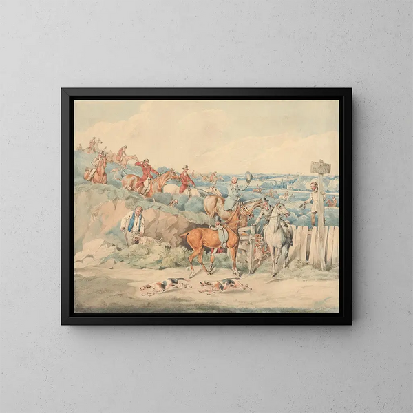 La caccia alla volpe è finita - Henry Thomas Alken — quadro incorniciato alla parete