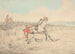 Cavaliere che si aggrappa a un cavallo grigio dopo una caduta - Henry Thomas Alken — vista dell’opera