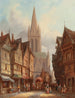 Market Day in Honfleur, Normandy - Henry Thomas Schafer — vista dell’opera