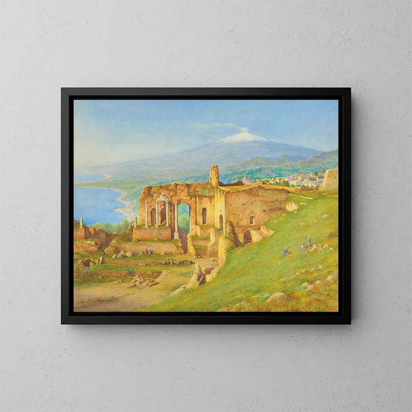 L'Etna dal teatro di Taormina - Henry Wallis — quadro incorniciato alla parete