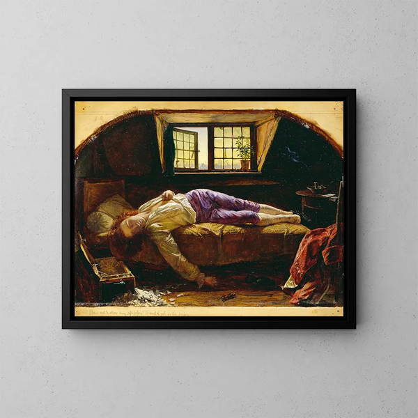 La Mort de Chatterton - Henry Wallis — quadro incorniciato alla parete
