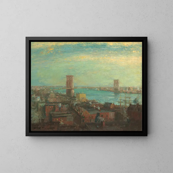 Ponte di Brooklyn - Henry Ward Ranger — quadro incorniciato alla parete