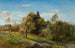 Paesaggio con una chiesa nascosta dietro gli alberi - Henryk Grabowski — vista dell’opera