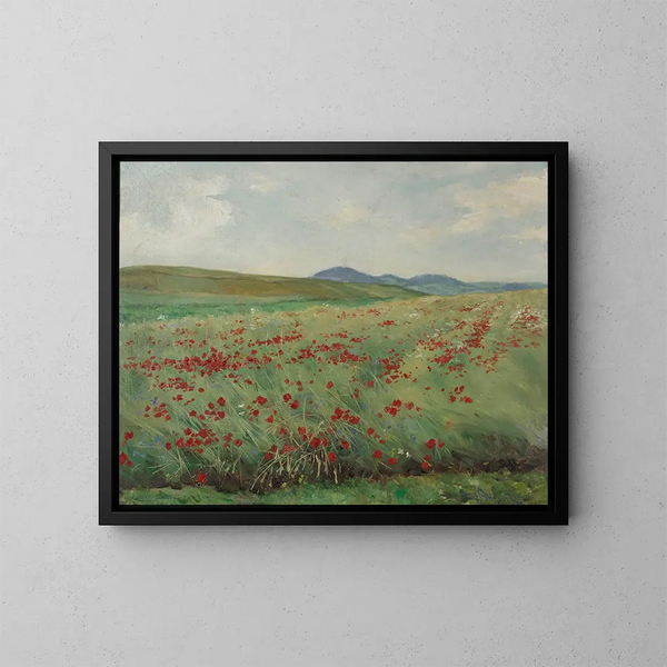Campo di papaveri - Henryk Weyssenhoff — quadro incorniciato alla parete