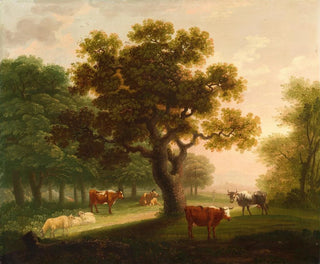 Herbert Pugh - Landscape with Cattle Sheep and Distant Figure.webp