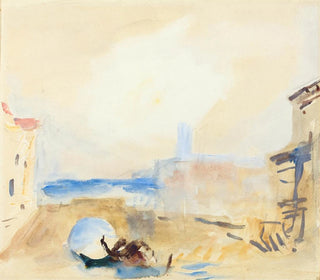 Hercules Brabazon Brabazon - A Gondola Passing Under a Bridge in Venice.webp