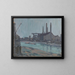 Paesaggio con edifici industriali sul fiume - Hercules Brabazon Brabazon — quadro incorniciato alla parete