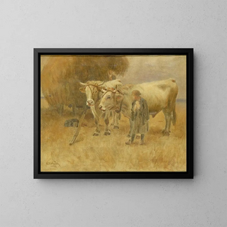 Schizzo per I mietitori - Herman Hartwich — quadro incorniciato alla parete