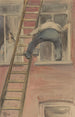 Laveur de vitres - Herman Heijenbrock — quadro incorniciato alla parete