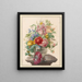 Fiori in un vaso con Red Admiral - Herman Henstenburgh — quadro incorniciato alla parete