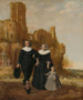 Ritratto di una coppia con il loro bambino in un paesaggio - Herman Meynderts Doncker — vista dell’opera