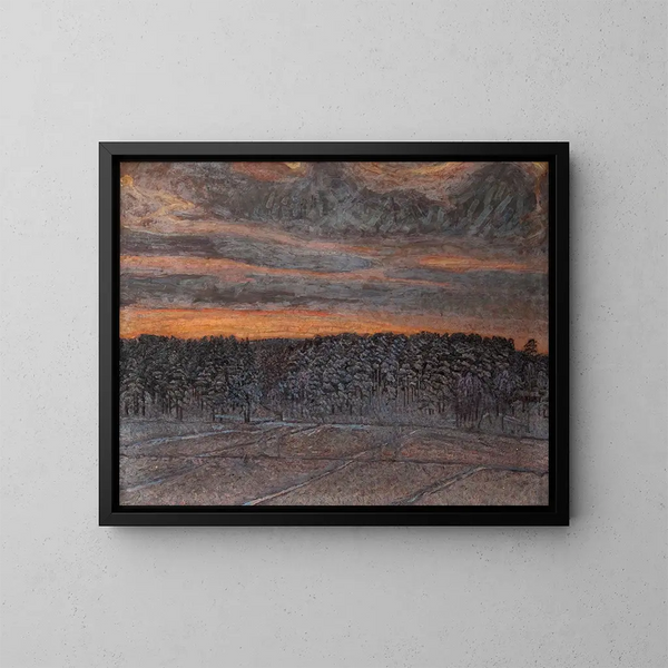 Paesaggio innevato - Herman Norrman — quadro incorniciato alla parete