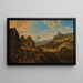 Paesaggio del Reno con una festa di paese - Herman Saftleven — quadro incorniciato alla parete