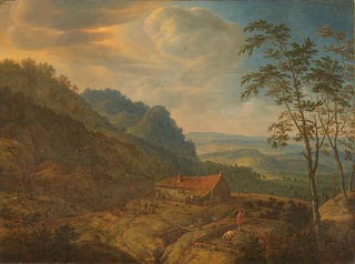 Paesaggio montano con fattoria - Herman Saftleven — vista dell’opera
