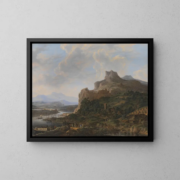 Paesaggio sul Reno - Herman Saftleven — quadro incorniciato alla parete