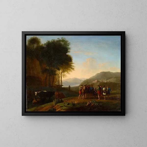 Joseph che racconta il suo sogno ai suoi fratelli - Herman van Swanevelt — quadro incorniciato alla parete