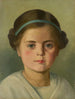 Ritratto di una ragazza con un nastro blu-verde nei capelli - Hermann Eder — vista dell’opera