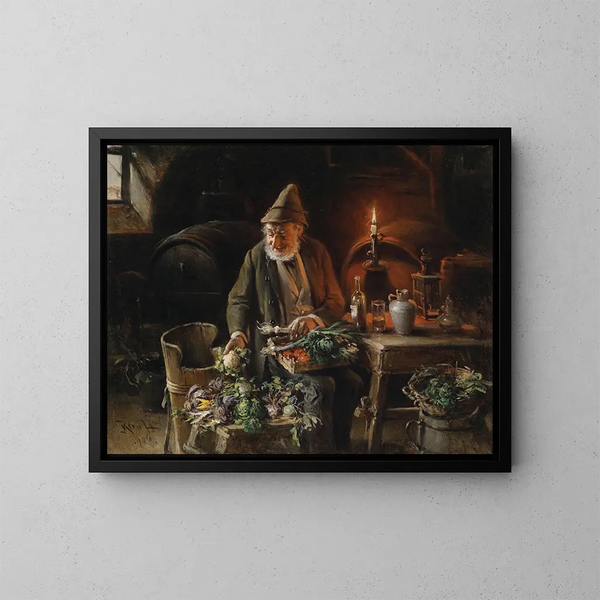 Venditore di gemme nella cantina - Hermann Kern — quadro incorniciato alla parete