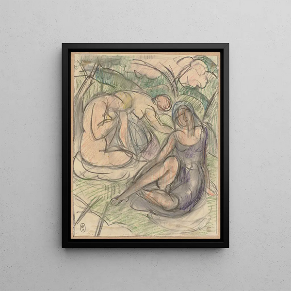 Tre donne - Hermann Lismann — quadro incorniciato alla parete